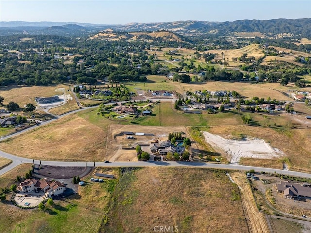 aerial view featuring a mountain view