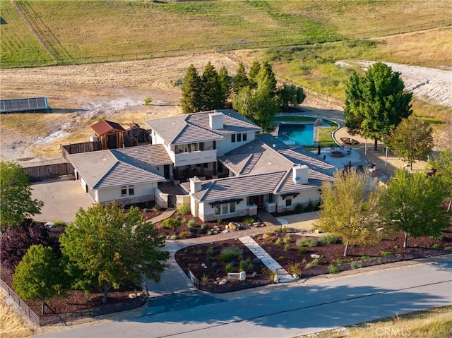 drone / aerial view featuring a rural view