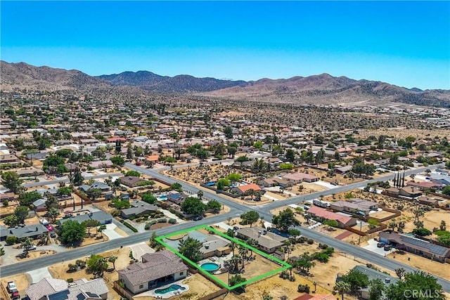 aerial view featuring a mountain view