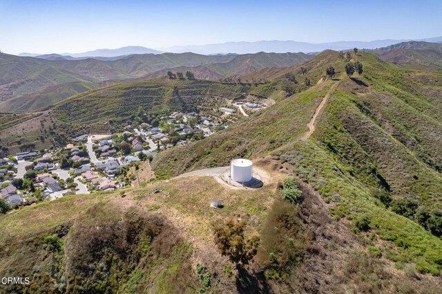 bird's eye view with a mountain view