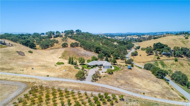 aerial view featuring a rural view