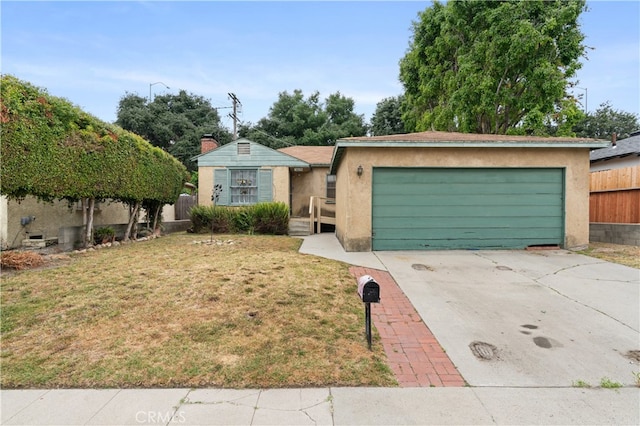 ranch-style house featuring a front yard