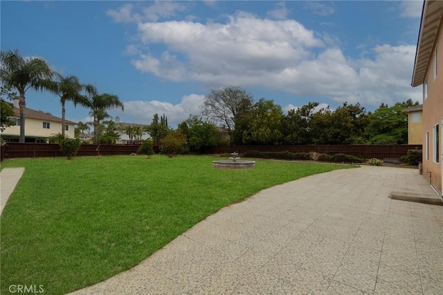 view of yard with a patio area