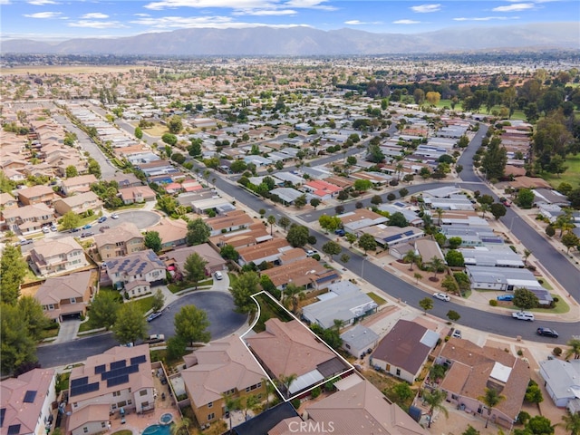 bird's eye view featuring a mountain view