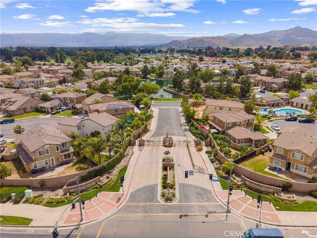 aerial view featuring a mountain view