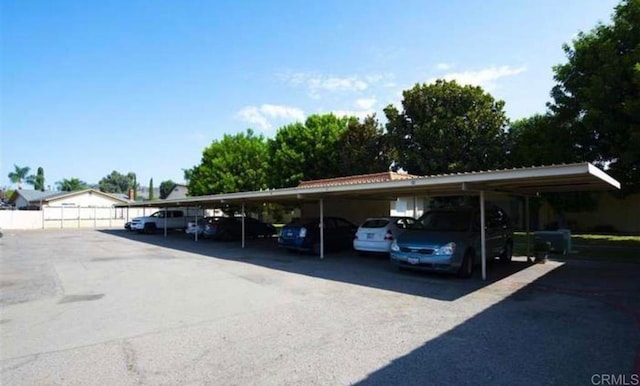 view of car parking with a carport