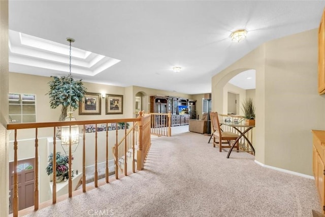 hallway featuring carpet floors