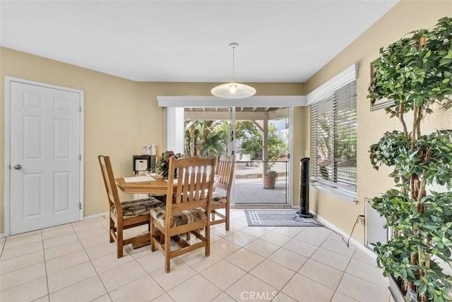 view of tiled dining space