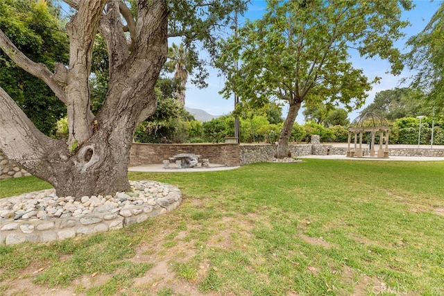 view of yard with a gazebo