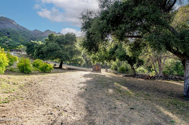 view of street with a mountain view