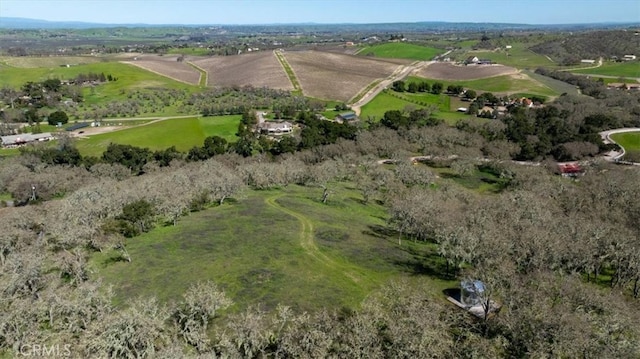 drone / aerial view featuring a rural view