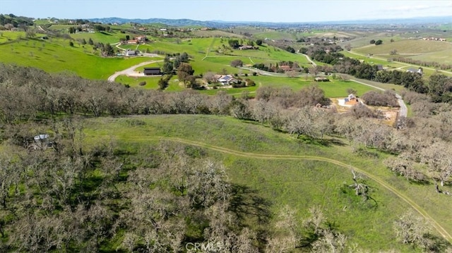 bird's eye view featuring a rural view