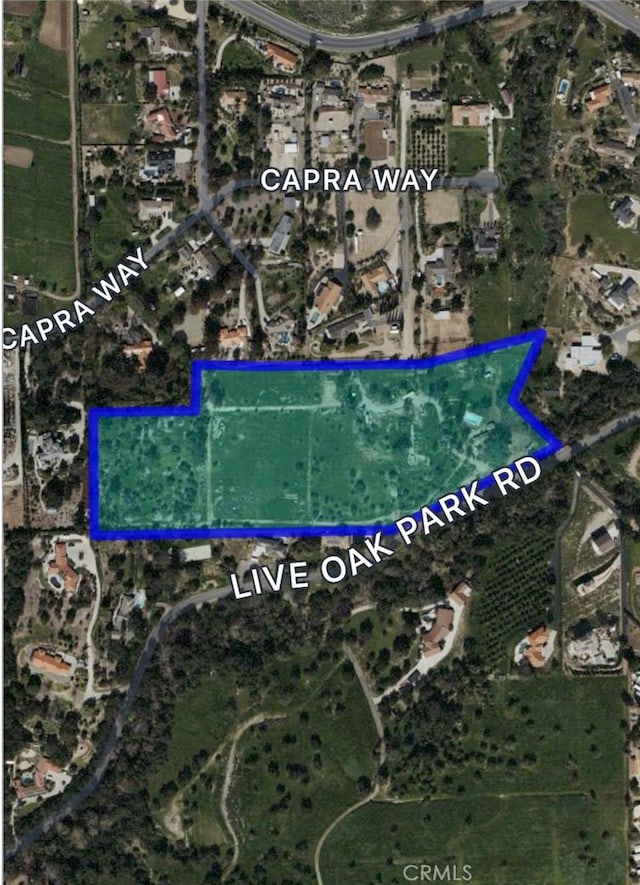 3210 Live Oak Park Rd, Fallbrook, CA 92028 - map / location featuring property boundaries highlighted