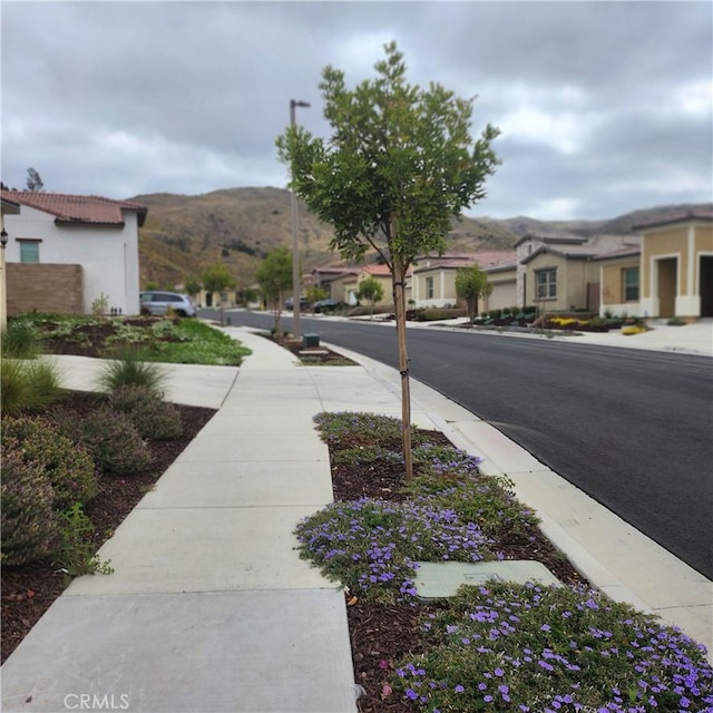 view of street with a mountain view