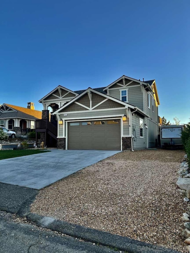 craftsman-style house with a garage