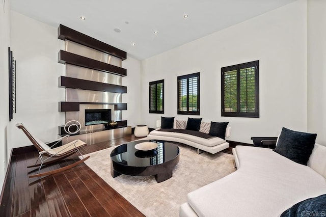 living room featuring wood-type flooring