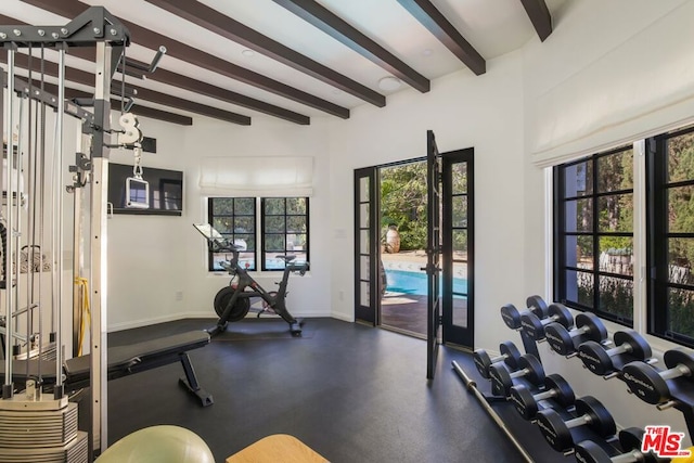 interior space with french doors