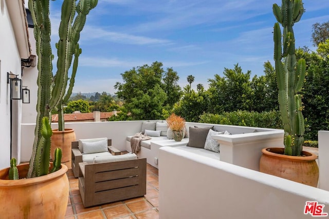 view of patio with an outdoor hangout area