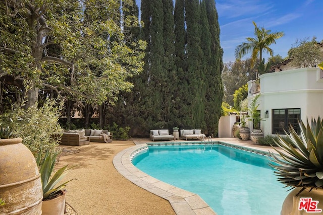 view of swimming pool with a patio area and outdoor lounge area