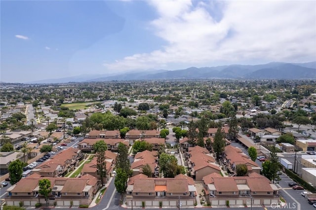 drone / aerial view with a mountain view