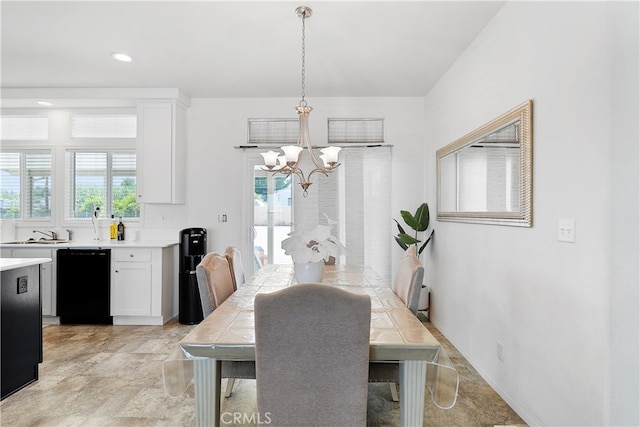 dining room featuring a chandelier