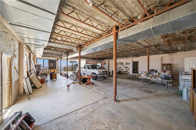 interior space with concrete floors