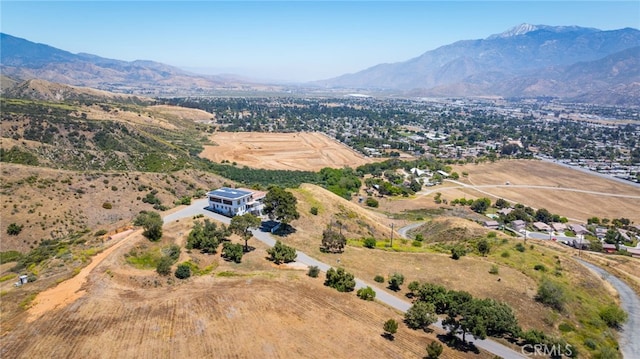 aerial view with a mountain view