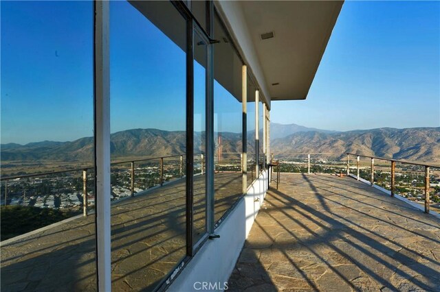 balcony with a mountain view