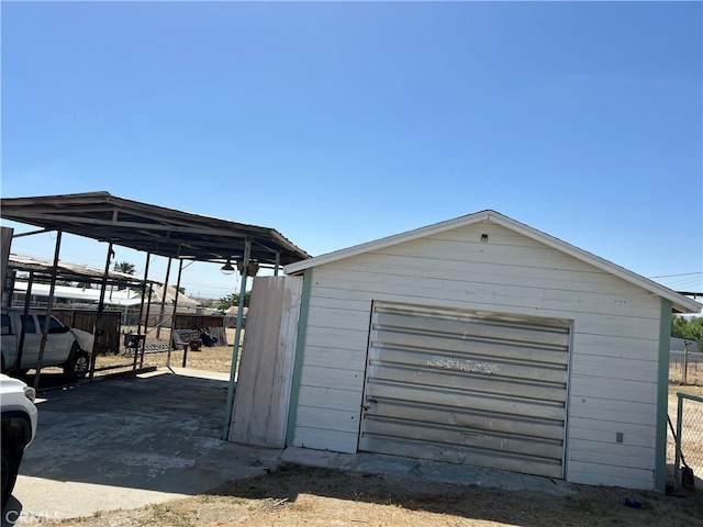 view of garage