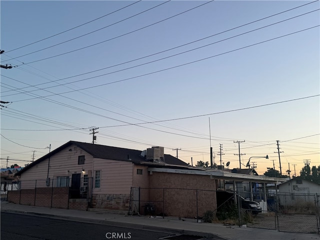 view of front of house with central AC