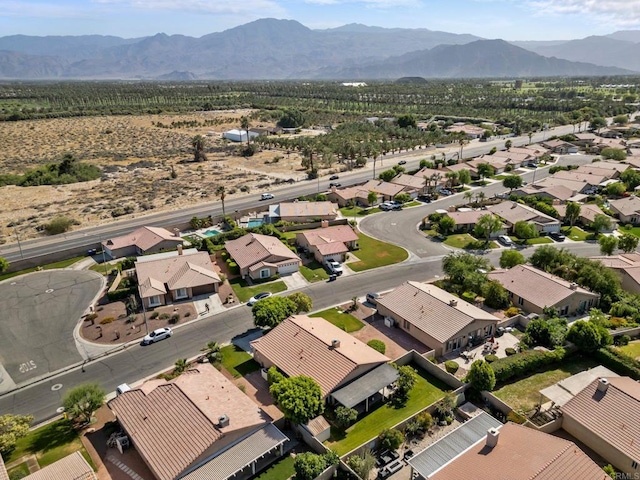 drone / aerial view with a mountain view