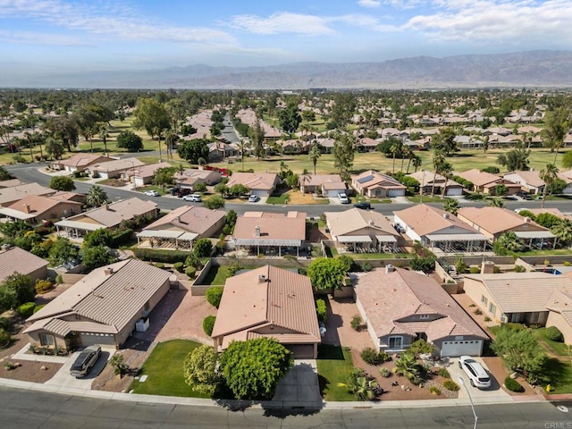 aerial view with a mountain view