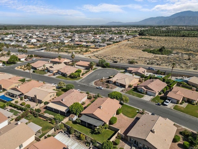 drone / aerial view with a mountain view