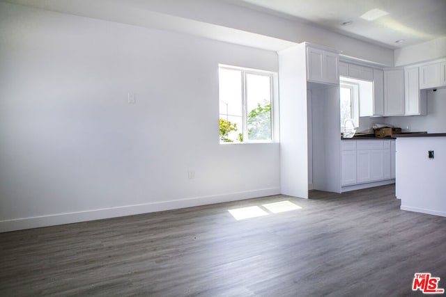 kitchen featuring white cabinets and dark hardwood / wood-style floors