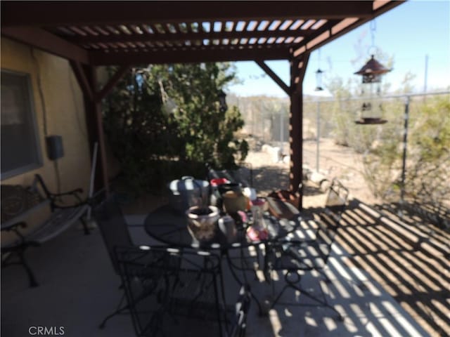 view of patio with a pergola