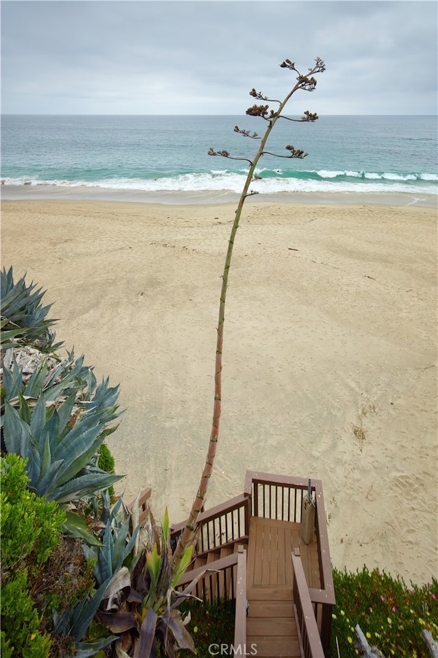 water view with a view of the beach