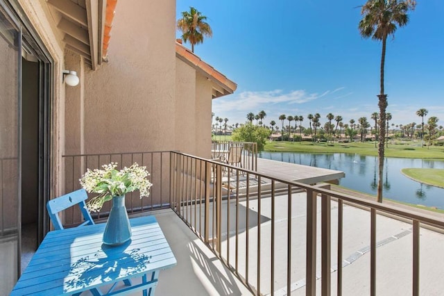 balcony with a water view