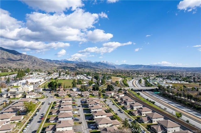 aerial view featuring a mountain view