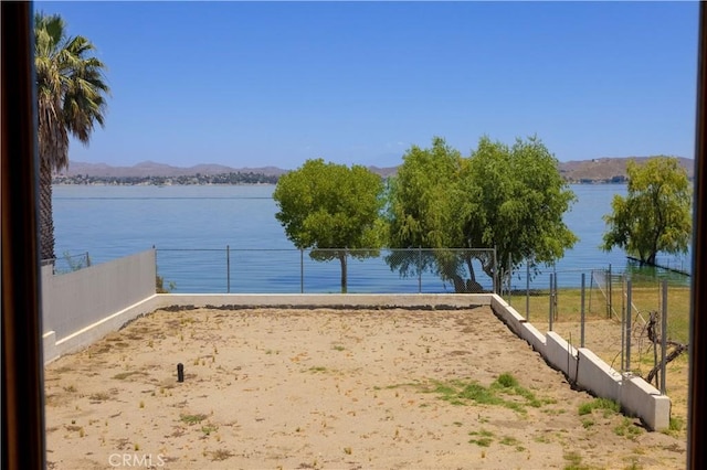 property view of water featuring a mountain view