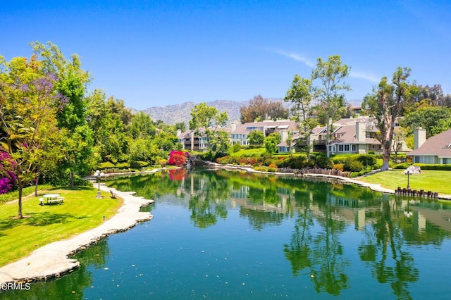 view of water feature featuring a mountain view