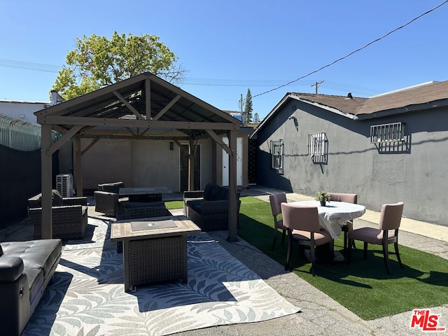 view of patio featuring an outdoor living space