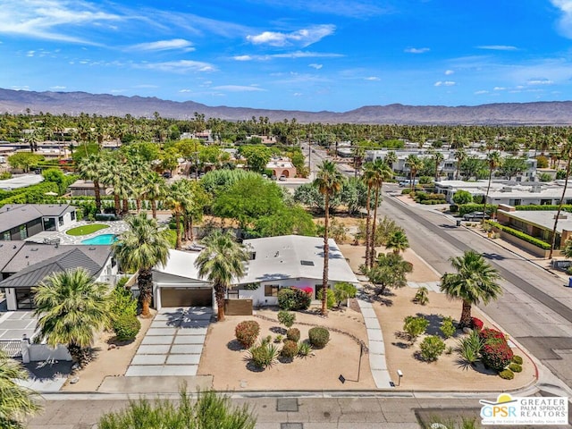 bird's eye view featuring a mountain view