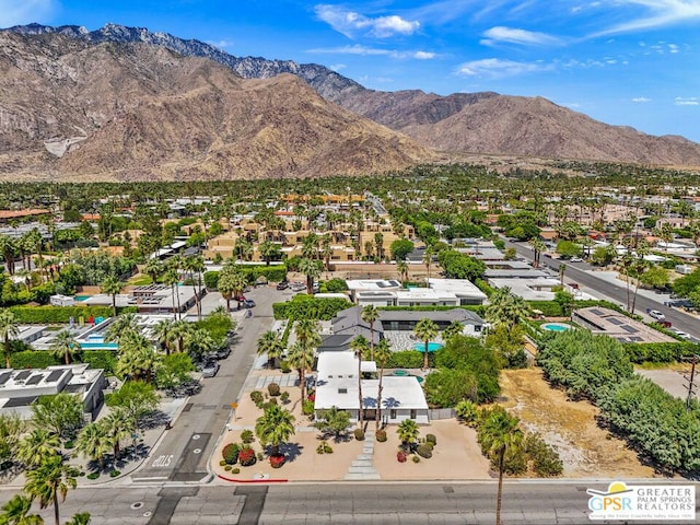 aerial view featuring a mountain view