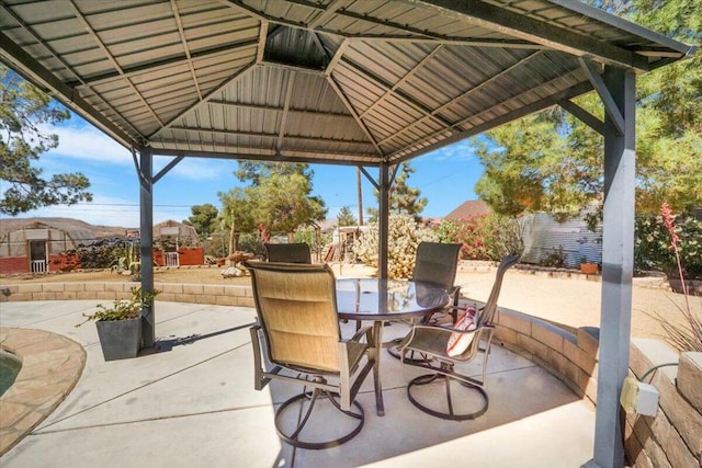 view of patio / terrace with a gazebo