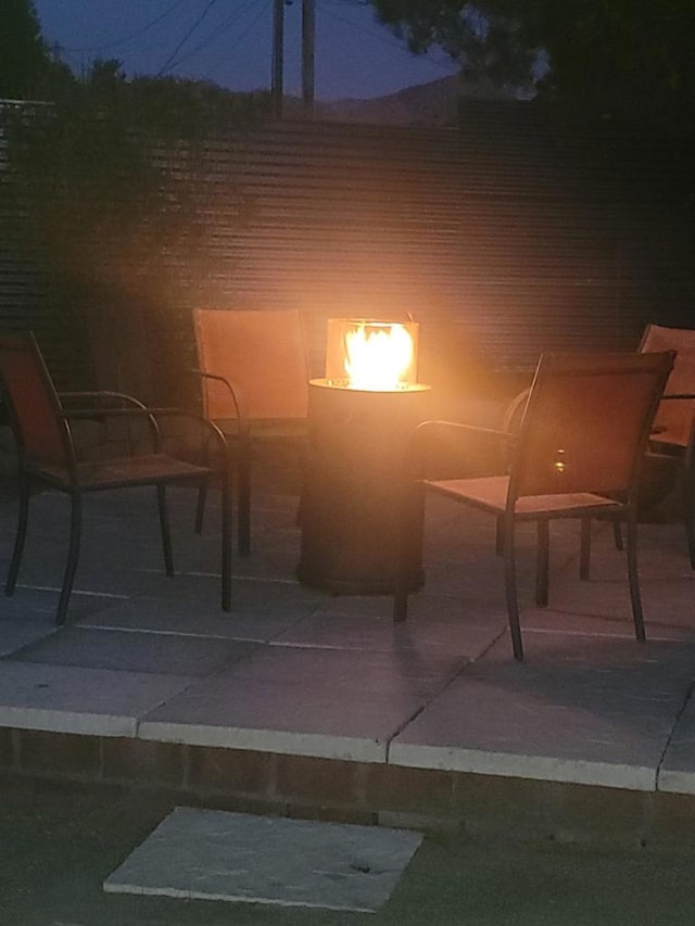 view of patio at twilight