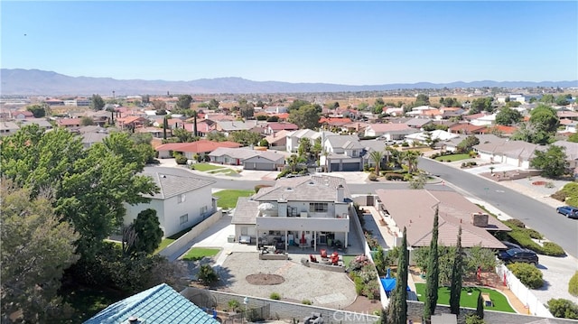 aerial view with a mountain view