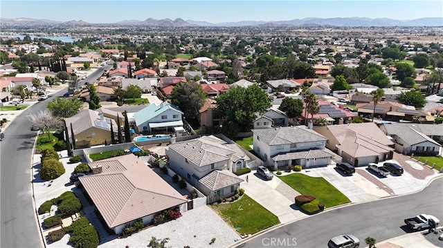 bird's eye view featuring a mountain view