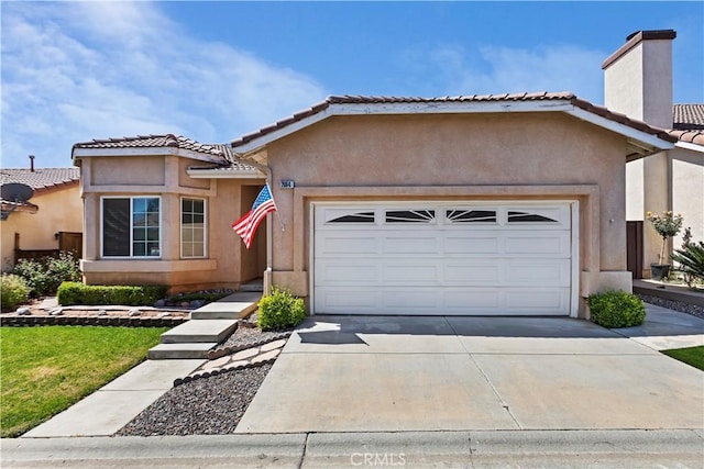 view of front of house with a garage