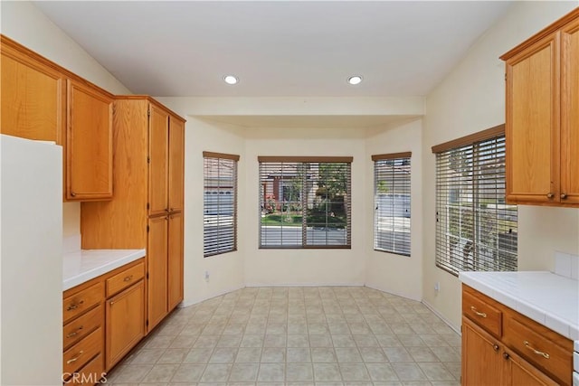 kitchen with white refrigerator