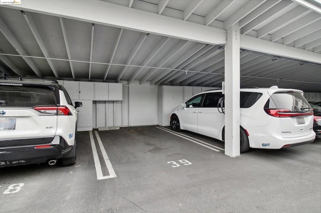 view of garage